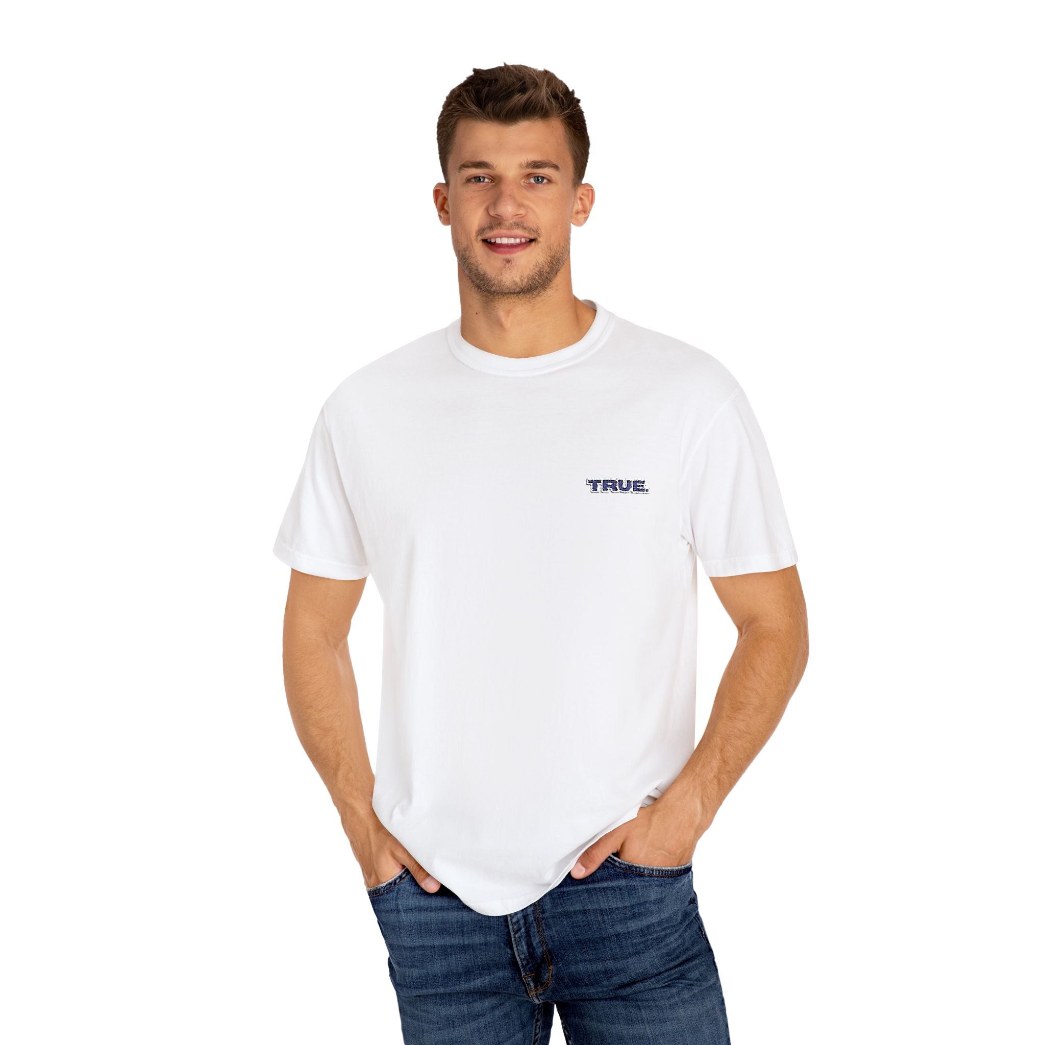 Casual Unisex Embroidery True. Design Tee - Casual Long Fit