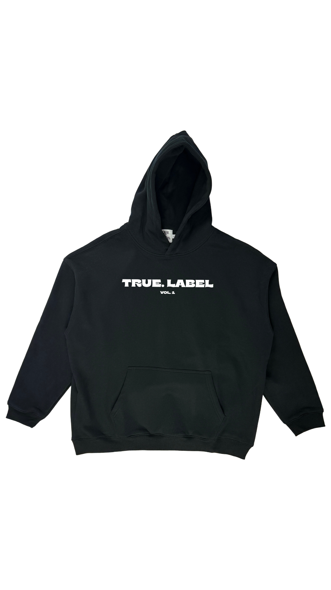 Oversized Fleece Hoodie with White True. Label Design