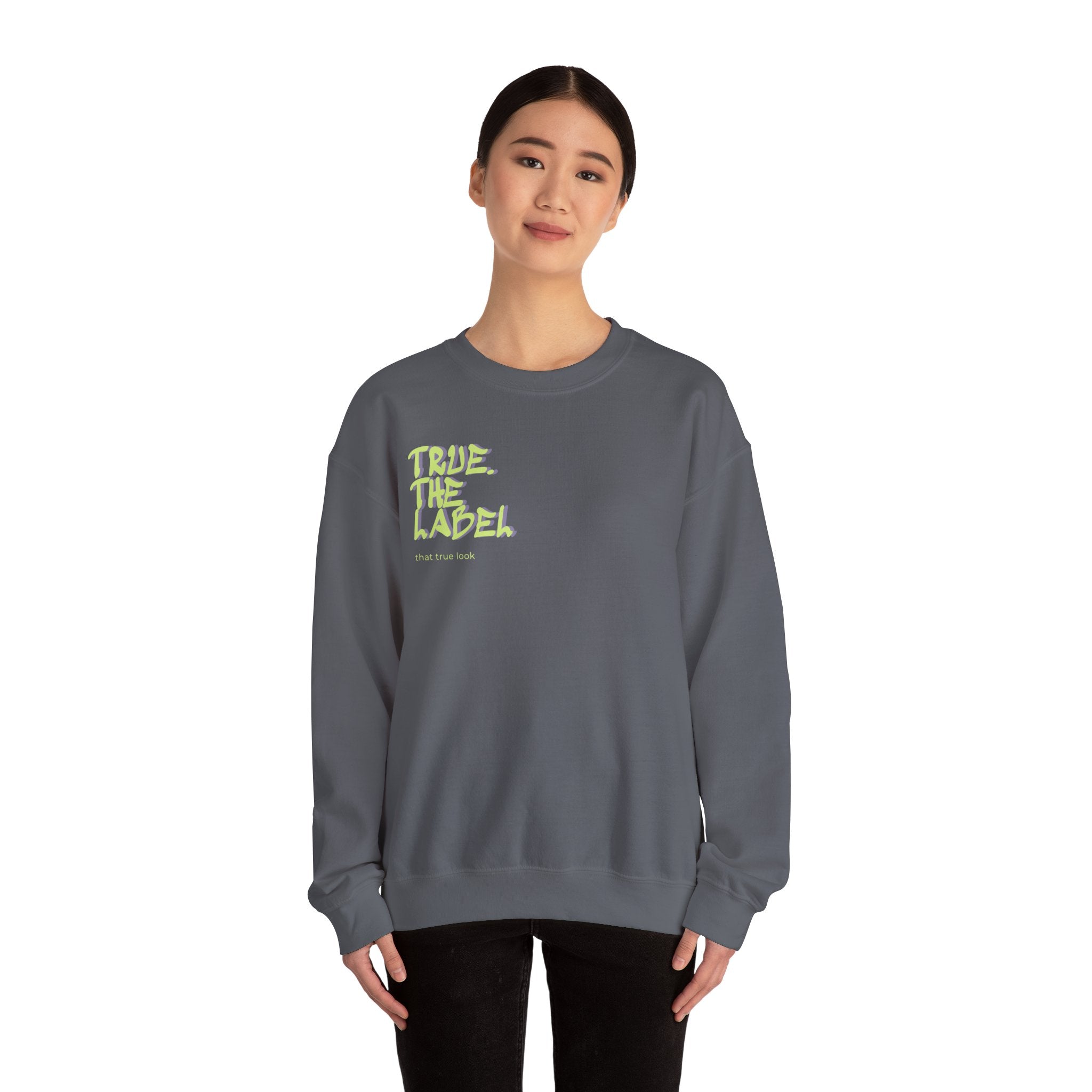 True. the Label Logo Unisex Crewneck - Medium Thickness