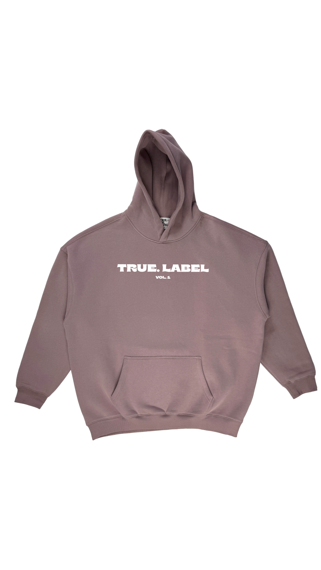 Oversized Fleece Hoodie with White True. Label Design