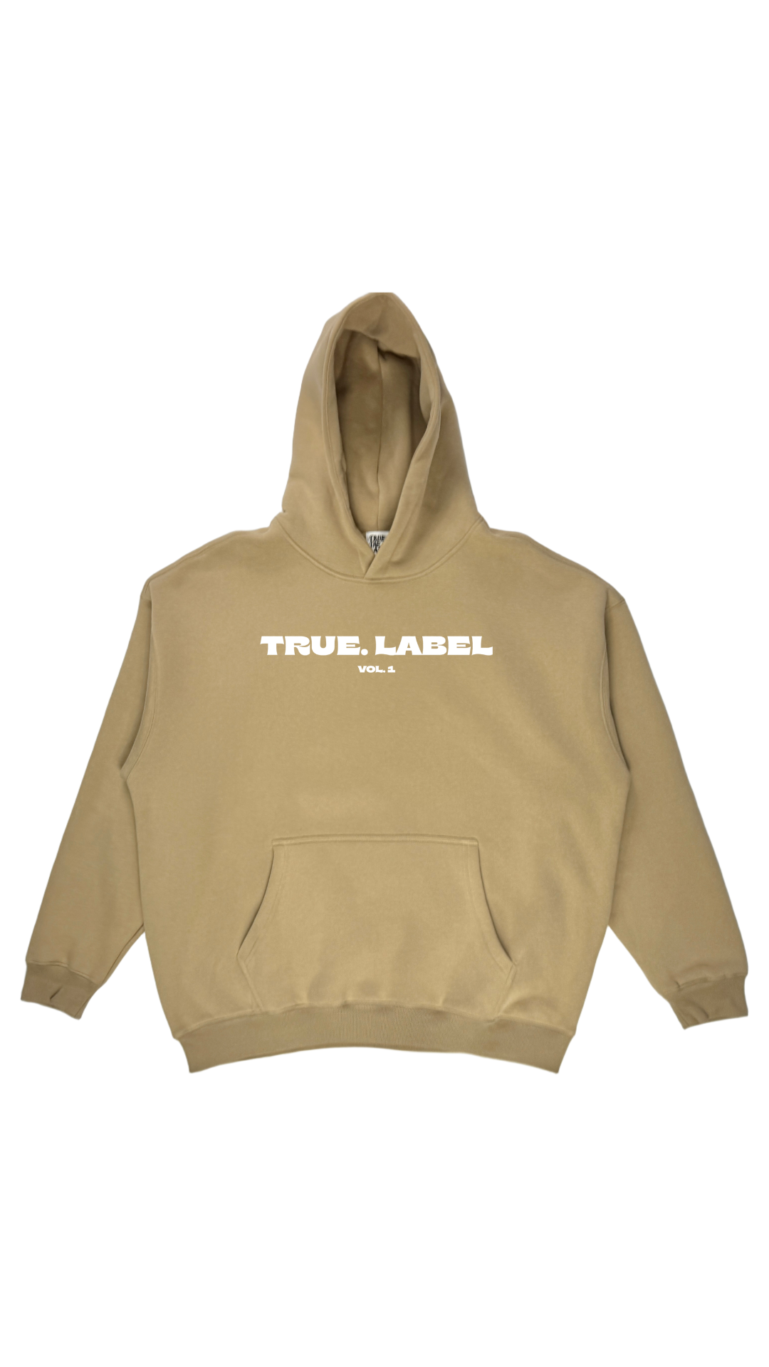 Oversized Fleece Hoodie with White True. Label Design