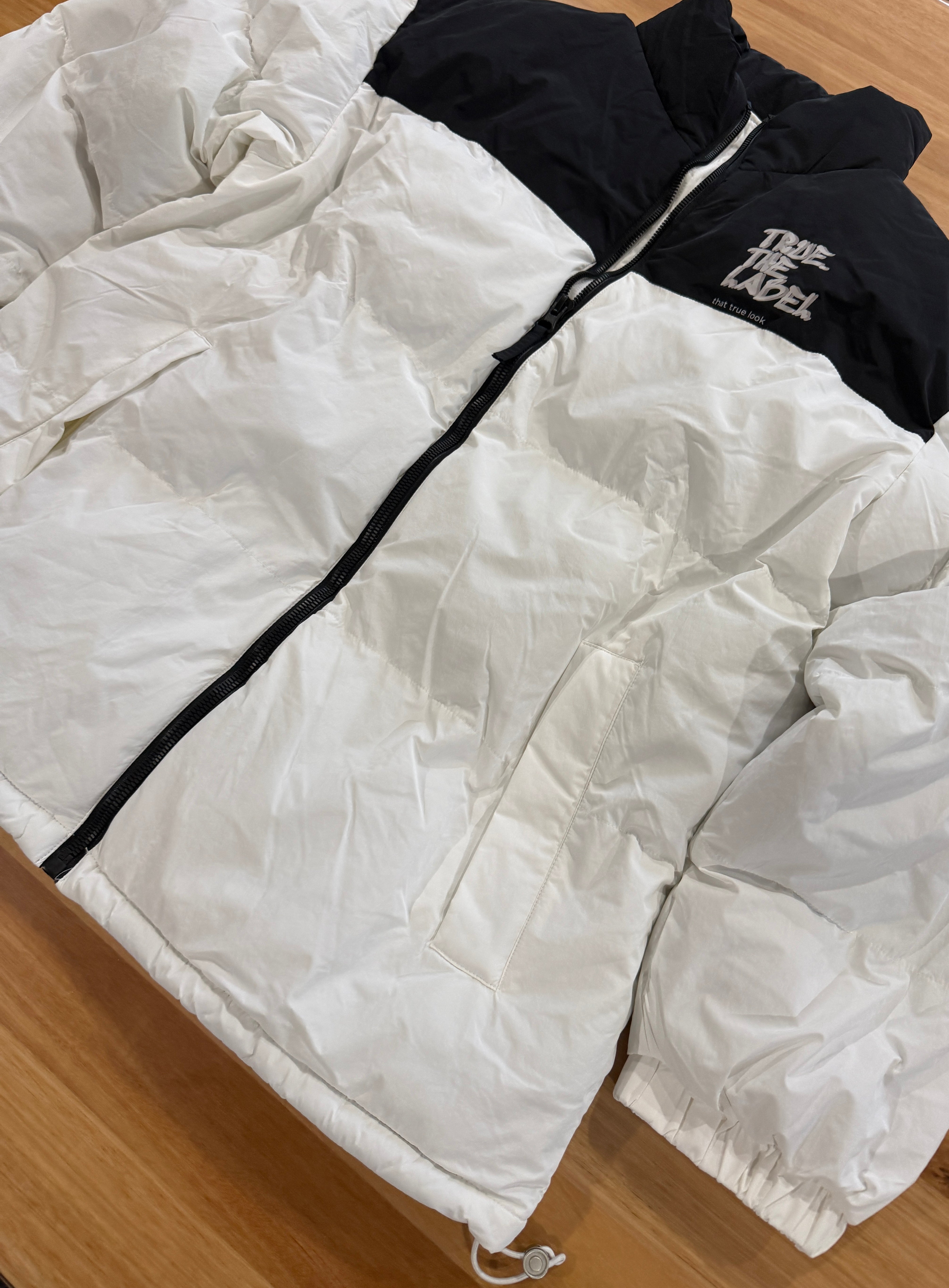 Black and White Unisex Puffer Jacket