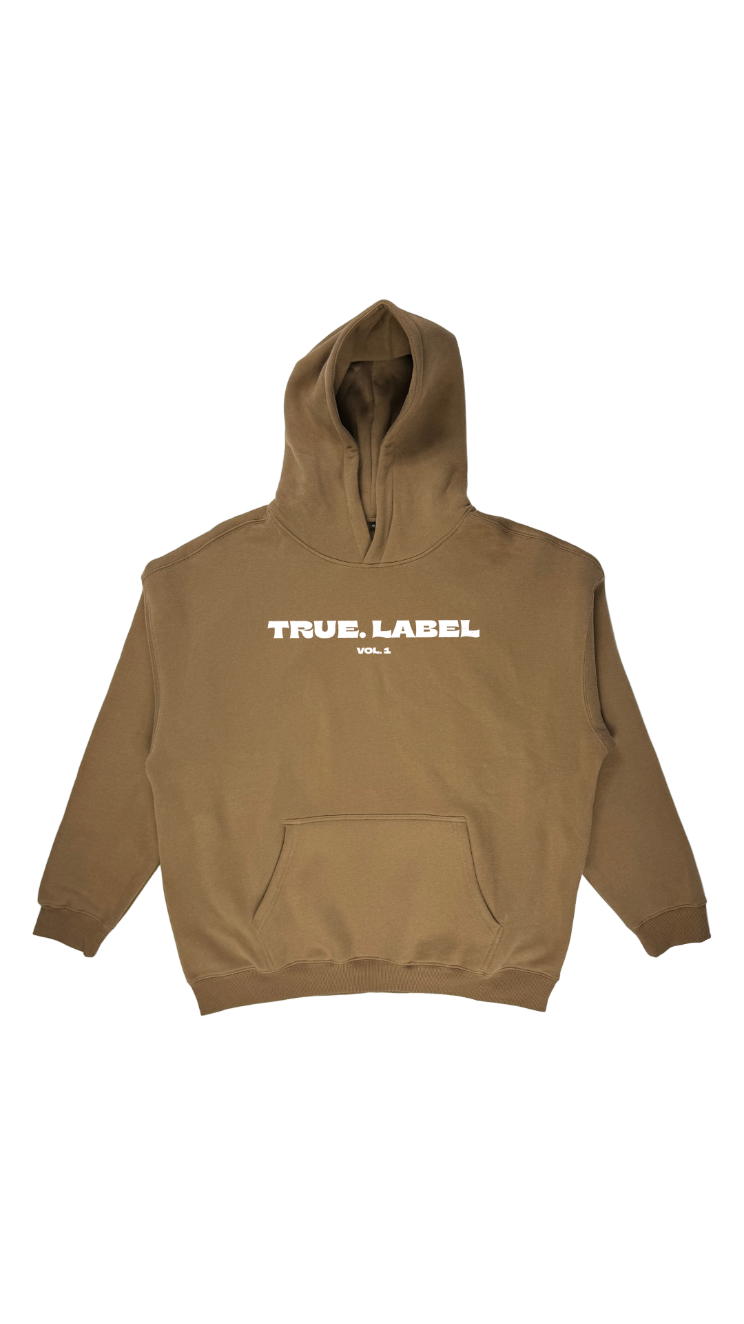 Oversized Fleece Hoodie with White True. Label Design