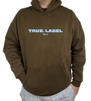 Oversized Fleece Hoodie with Light Blue True. Label Design