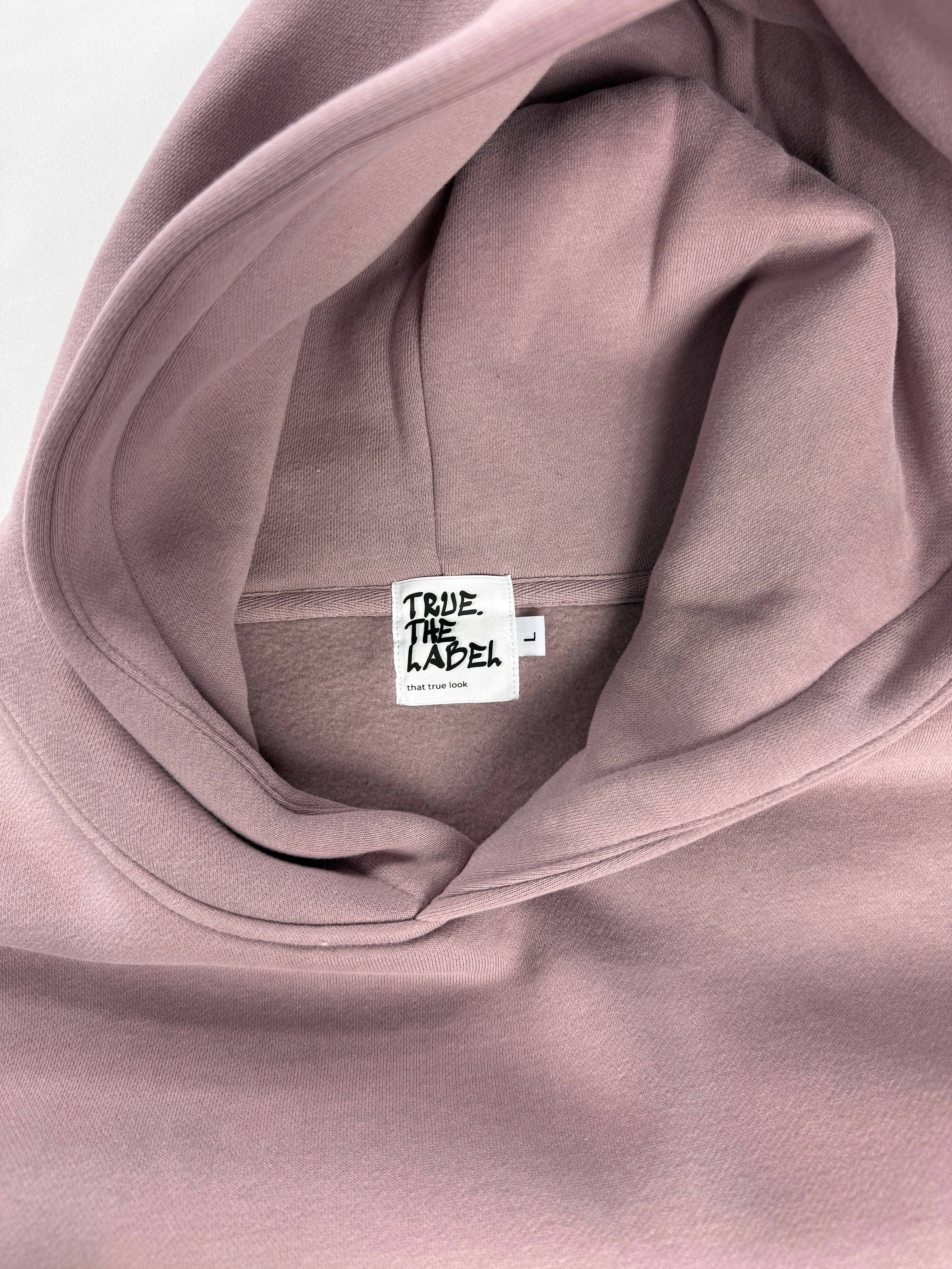 Oversized Fleece Hoodie with Light Blue True. Label Design