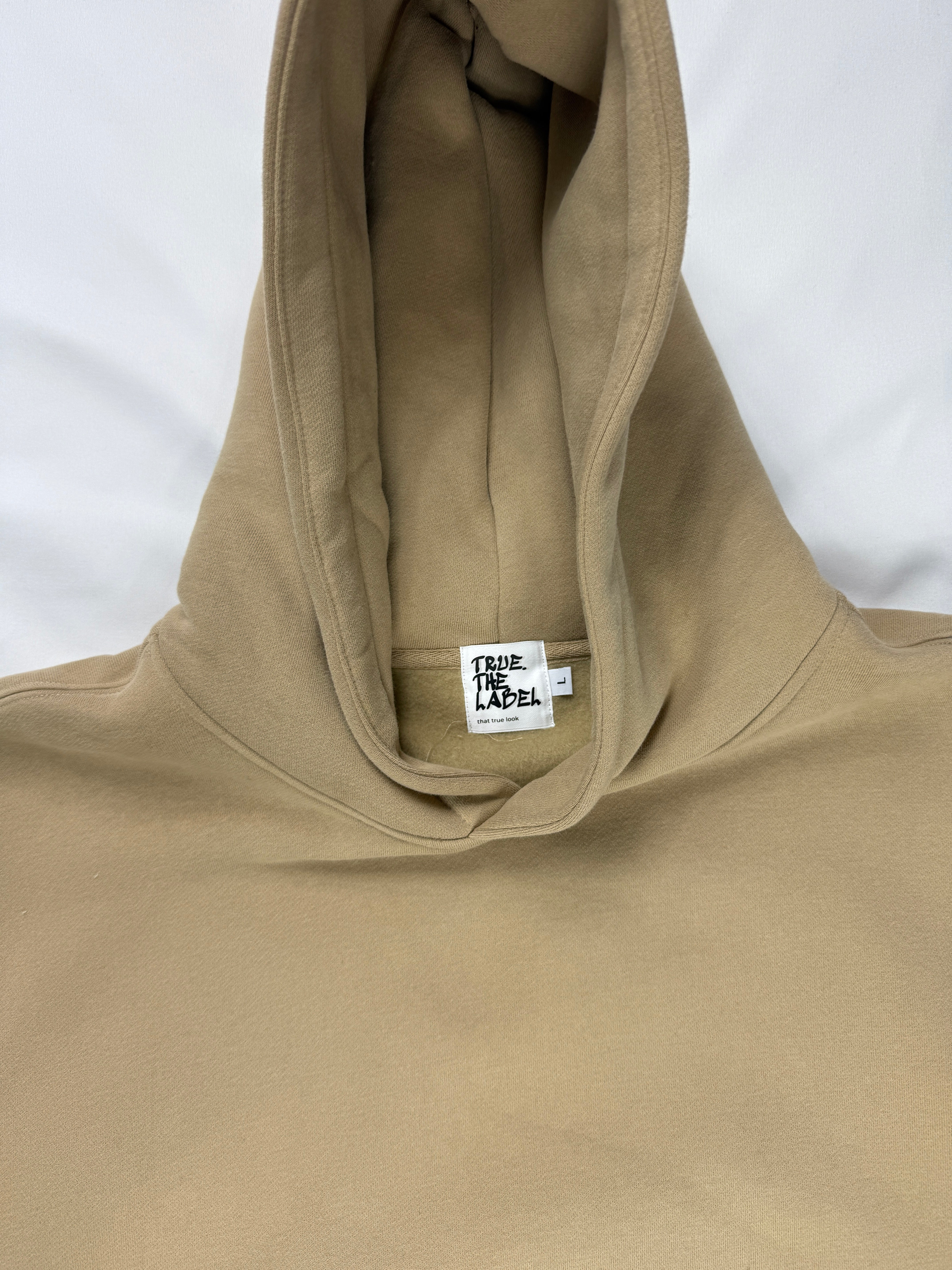Oversized Fleece Hoodie with Light Blue True. Label Design