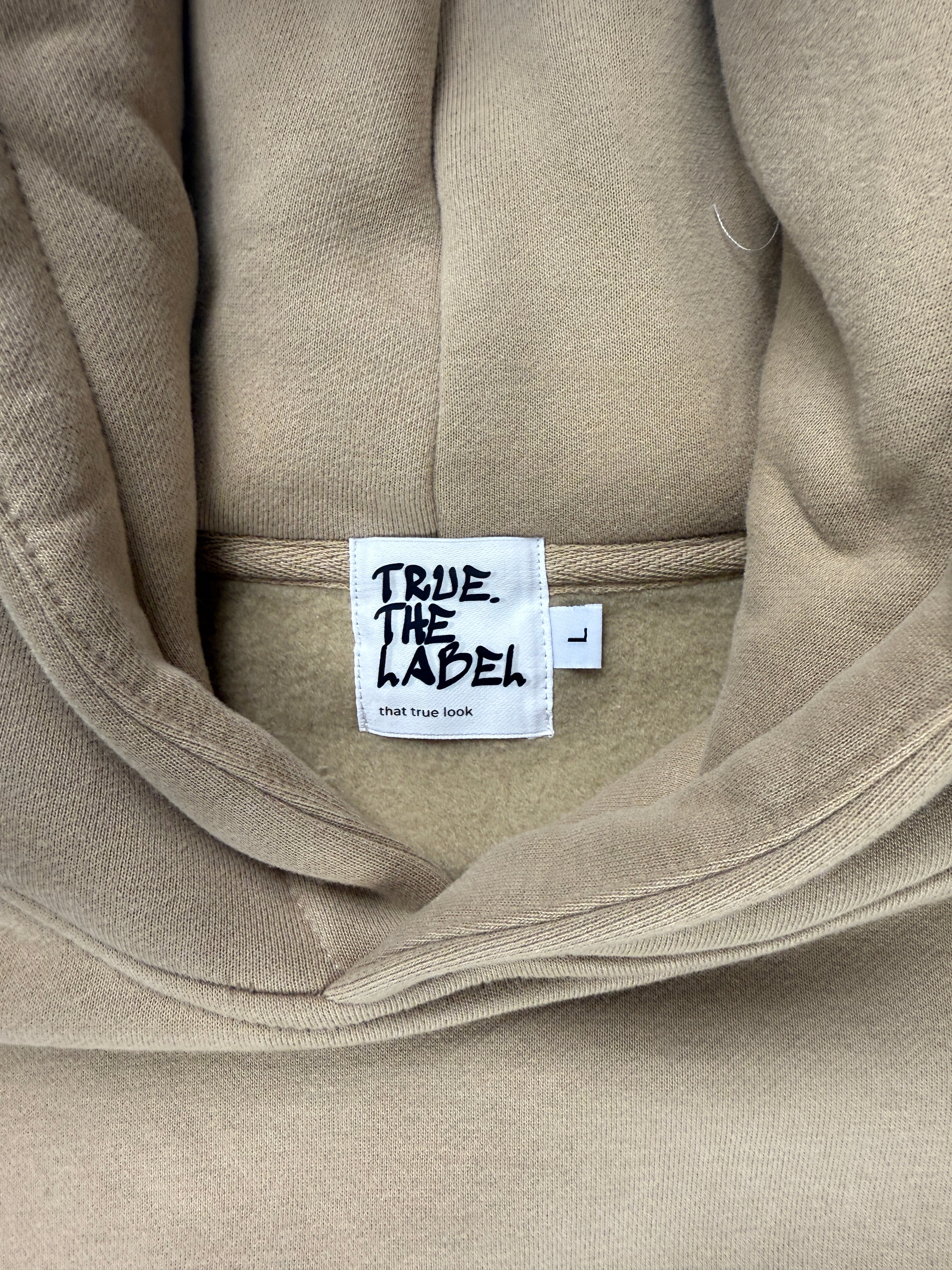 Oversized Fleece Hoodie with Light Blue True. Label Design