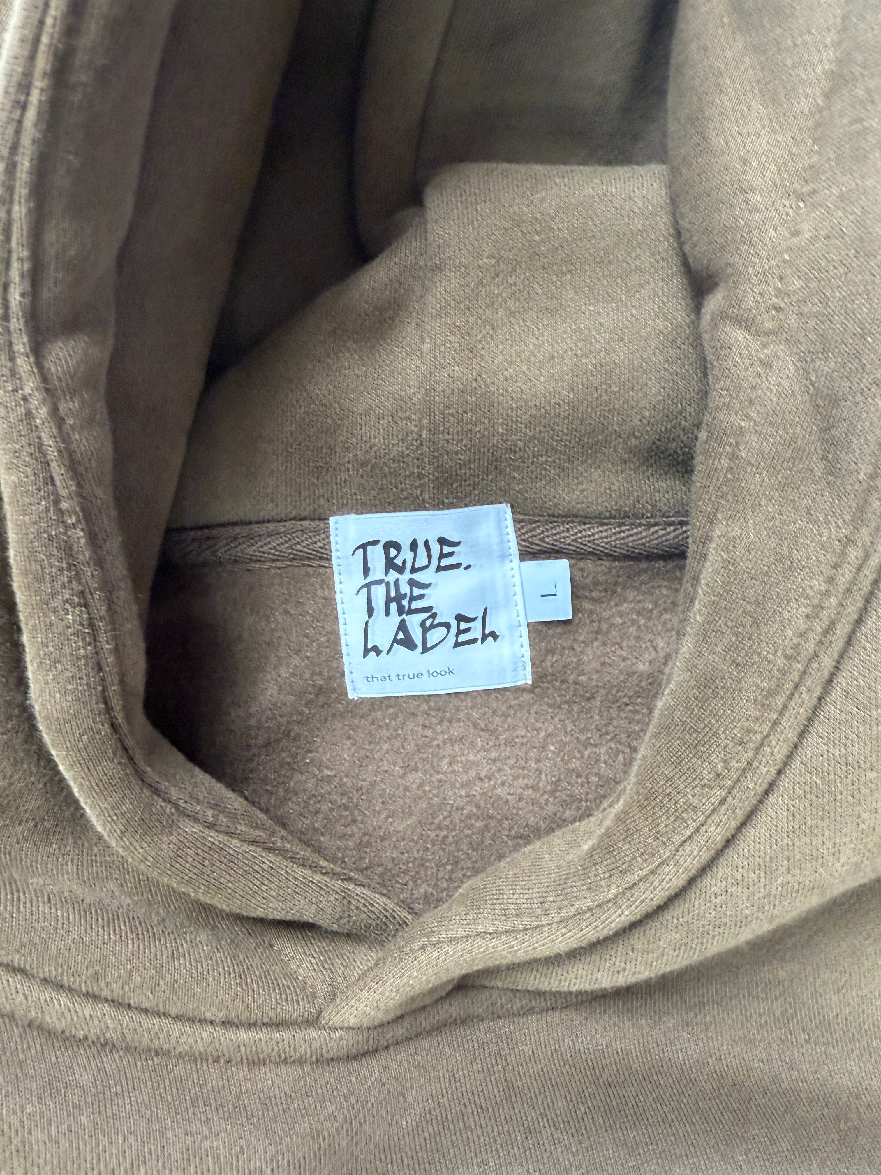 Oversized Fleece Hoodie with White True. Label Design