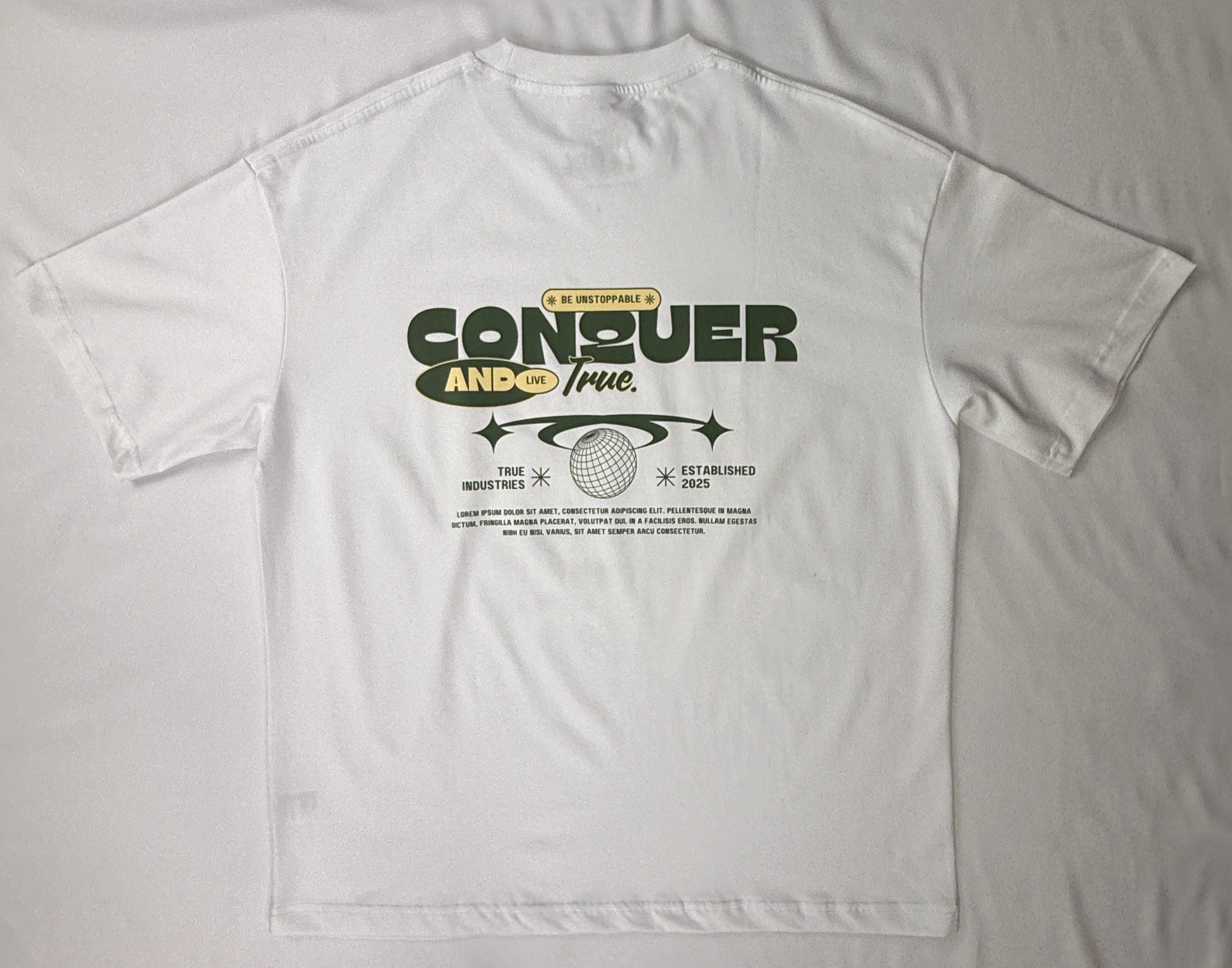 Oversized White 100% Cotton Tee - True. Design