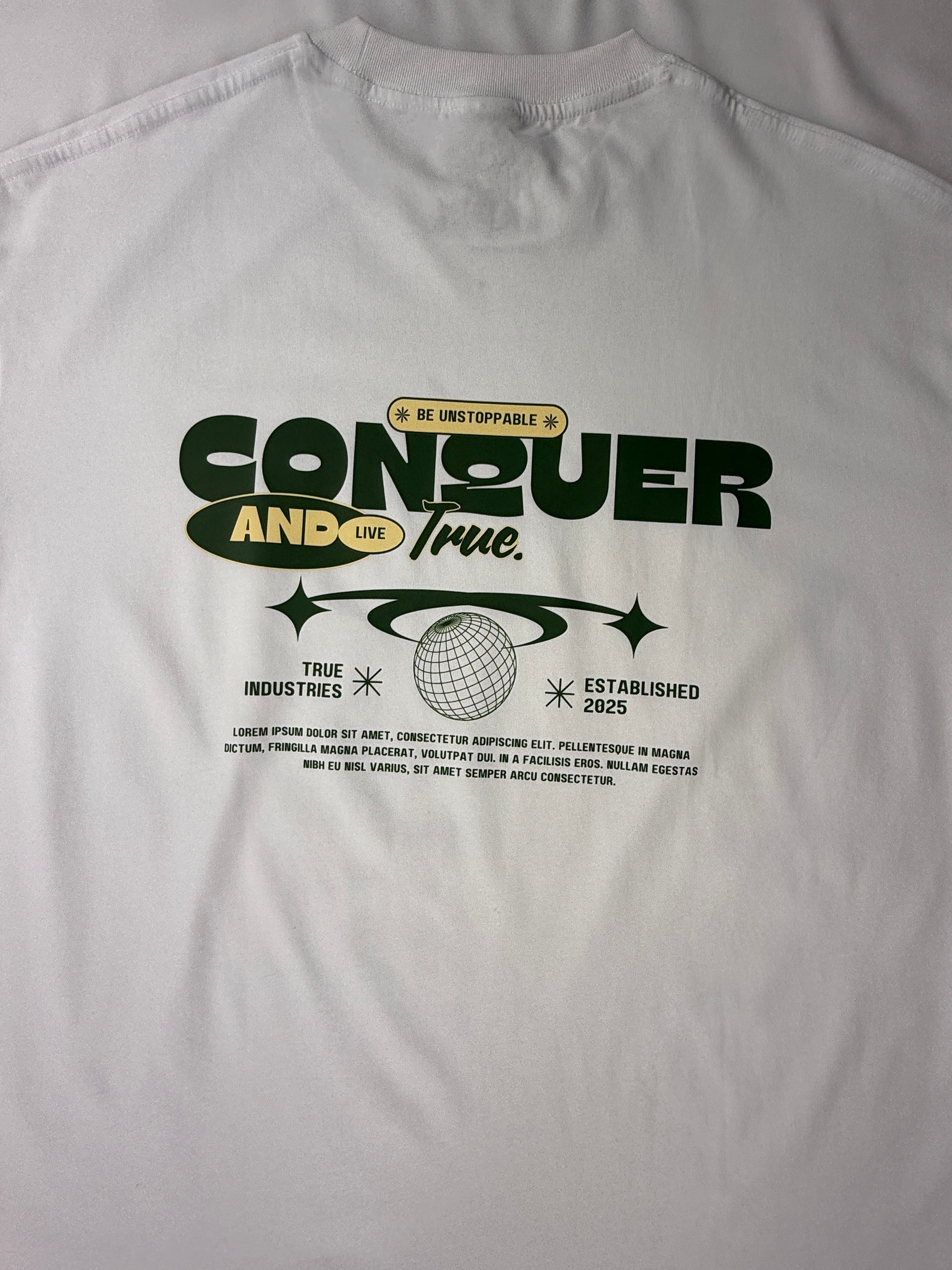 Oversized White 100% Cotton Tee - True. Design