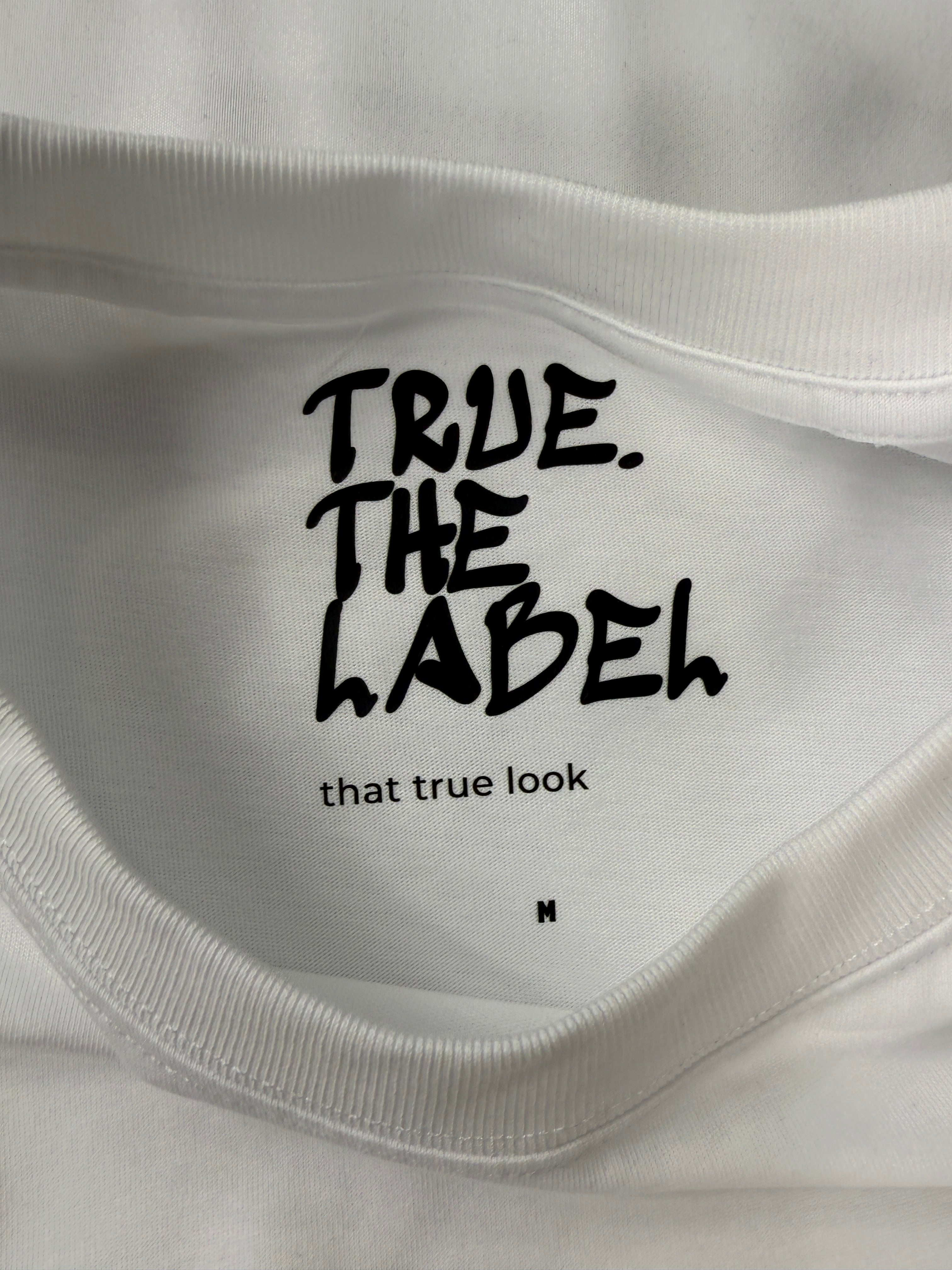 Oversized White 100% Cotton Tee - True. Design
