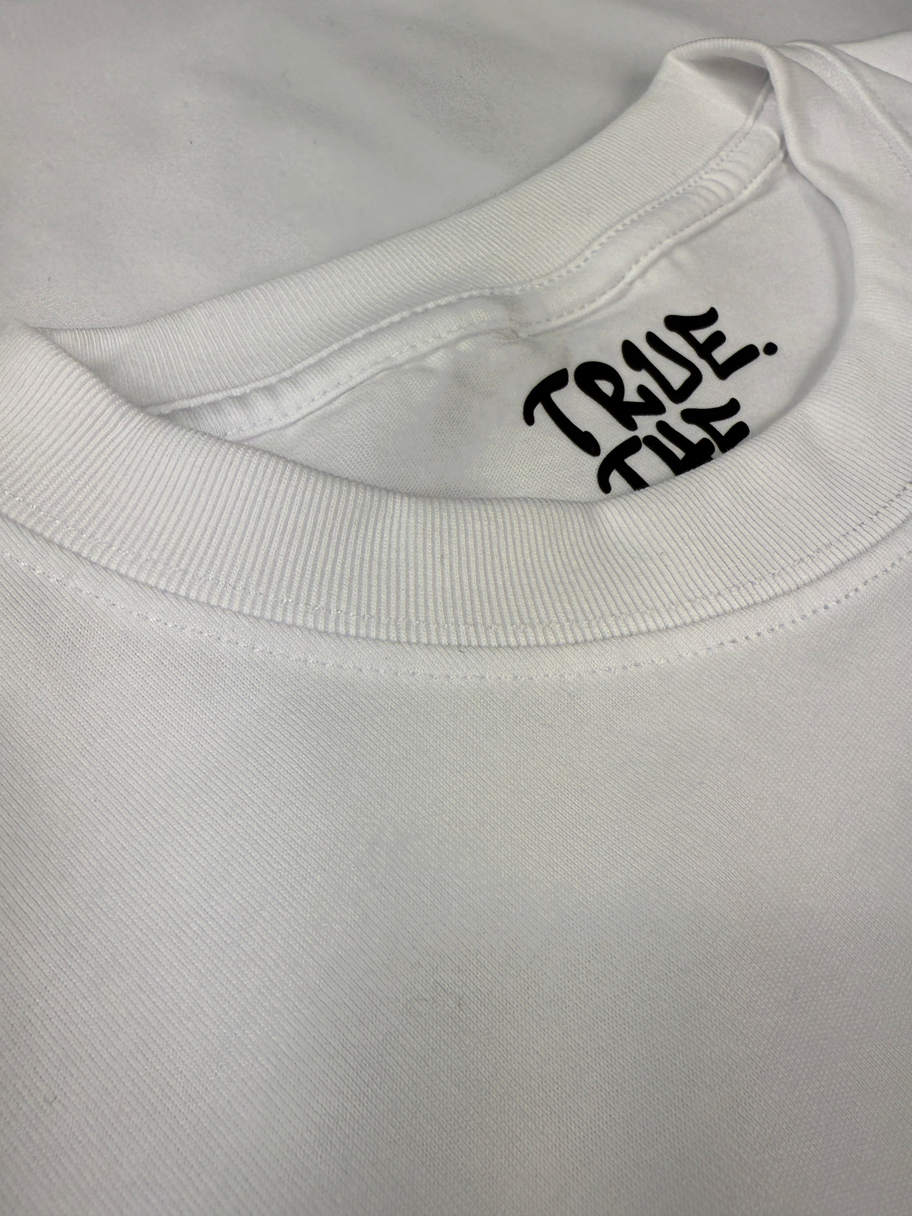 Oversized White 100% Cotton Tee - True. Design