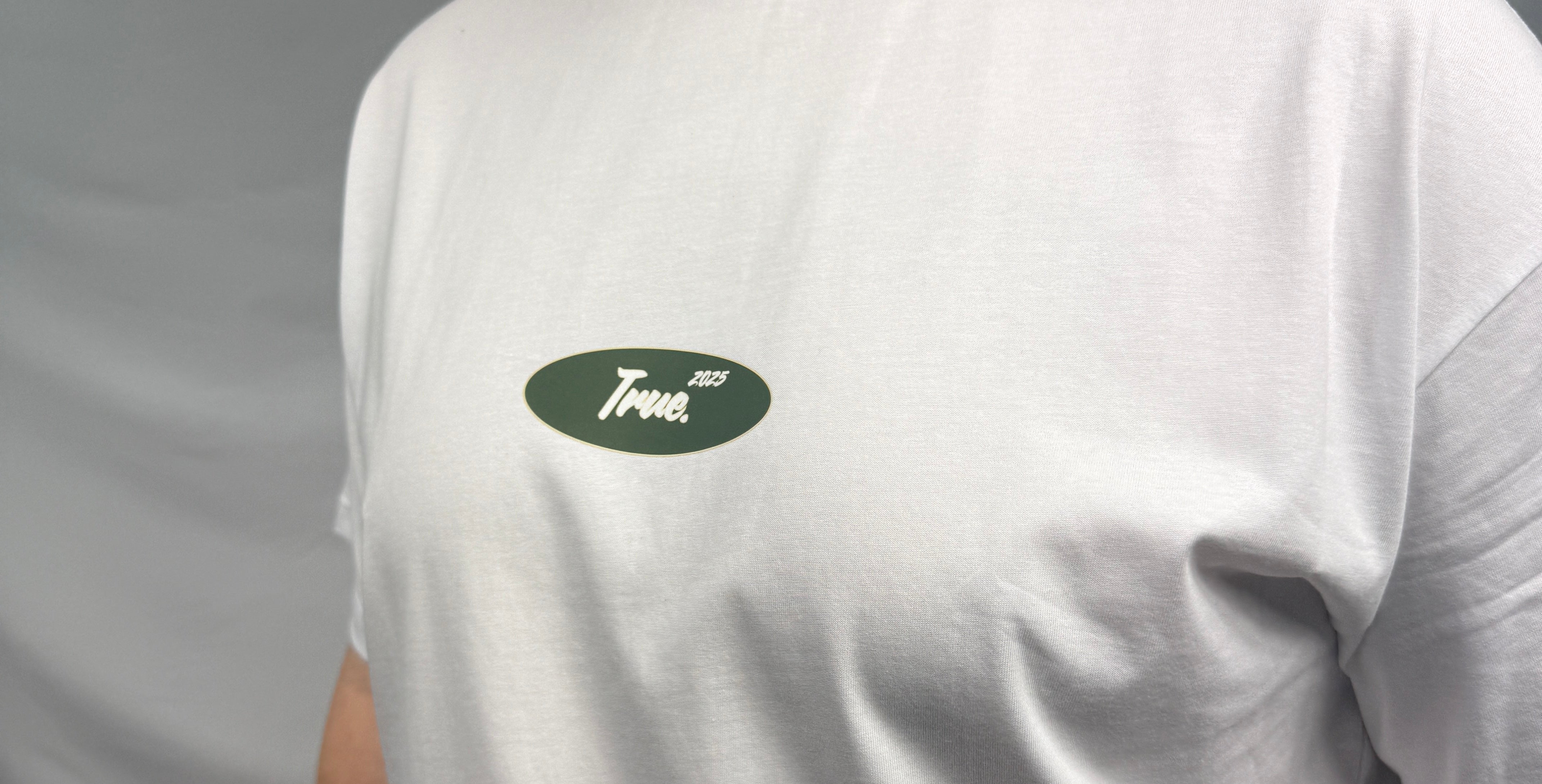 Oversized White 100% Cotton Tee - True. Design