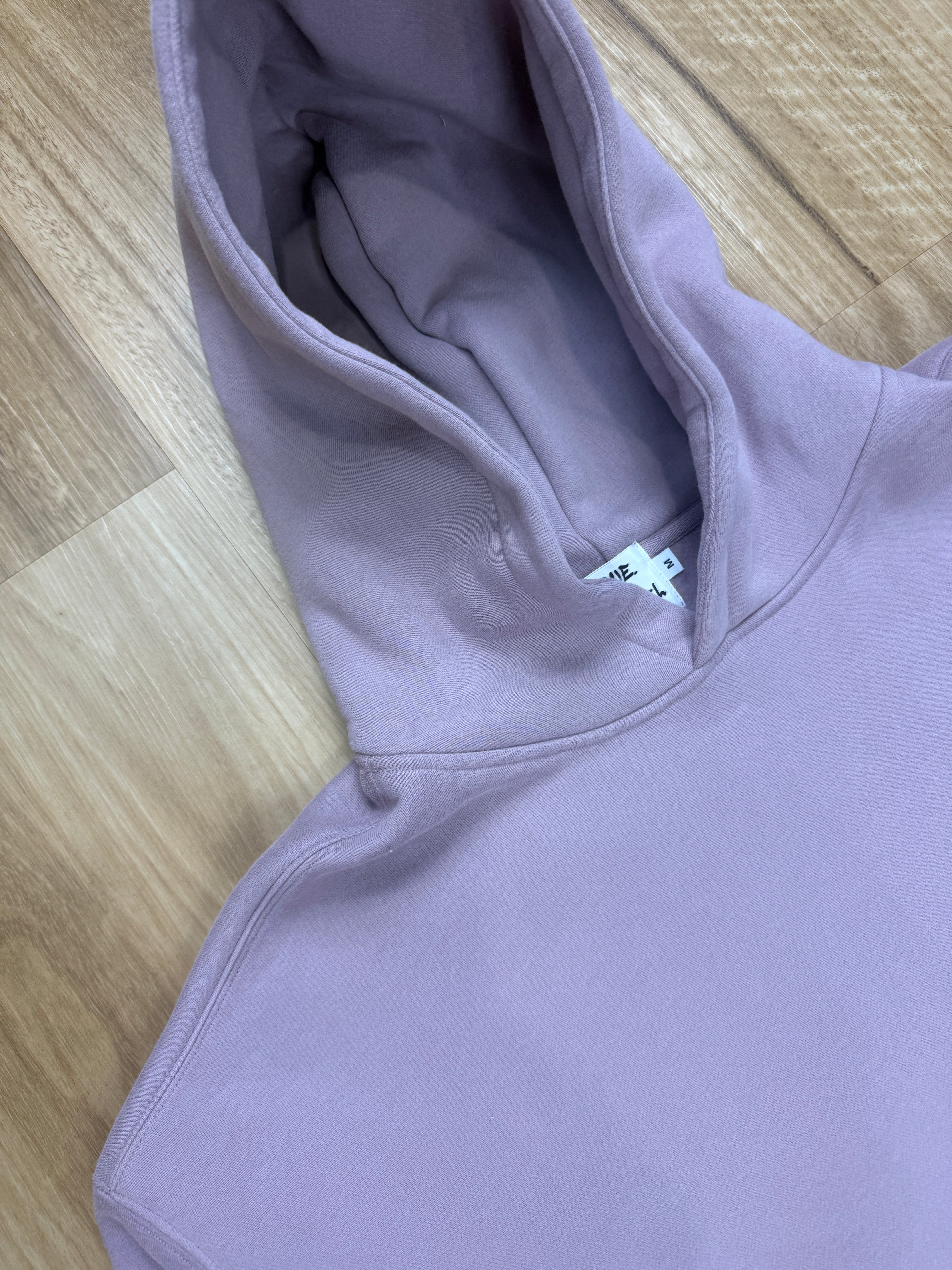 Oversized Mauve Fleece Unisex Hoodie with 3D Puff Print True. Label Design