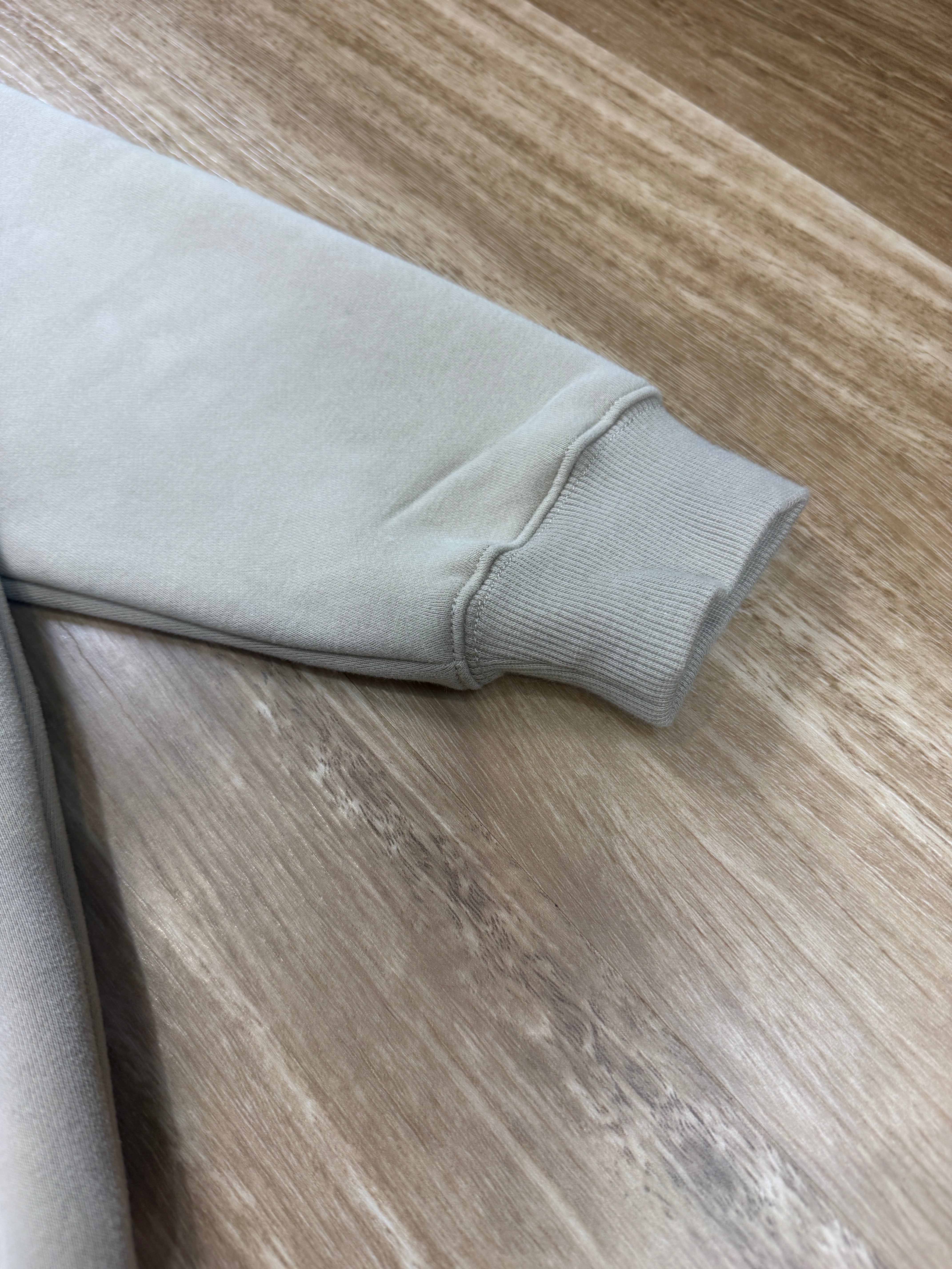 Oversized Sand Coloured Fleece Unisex Hoodie with True. Fit Retro Design