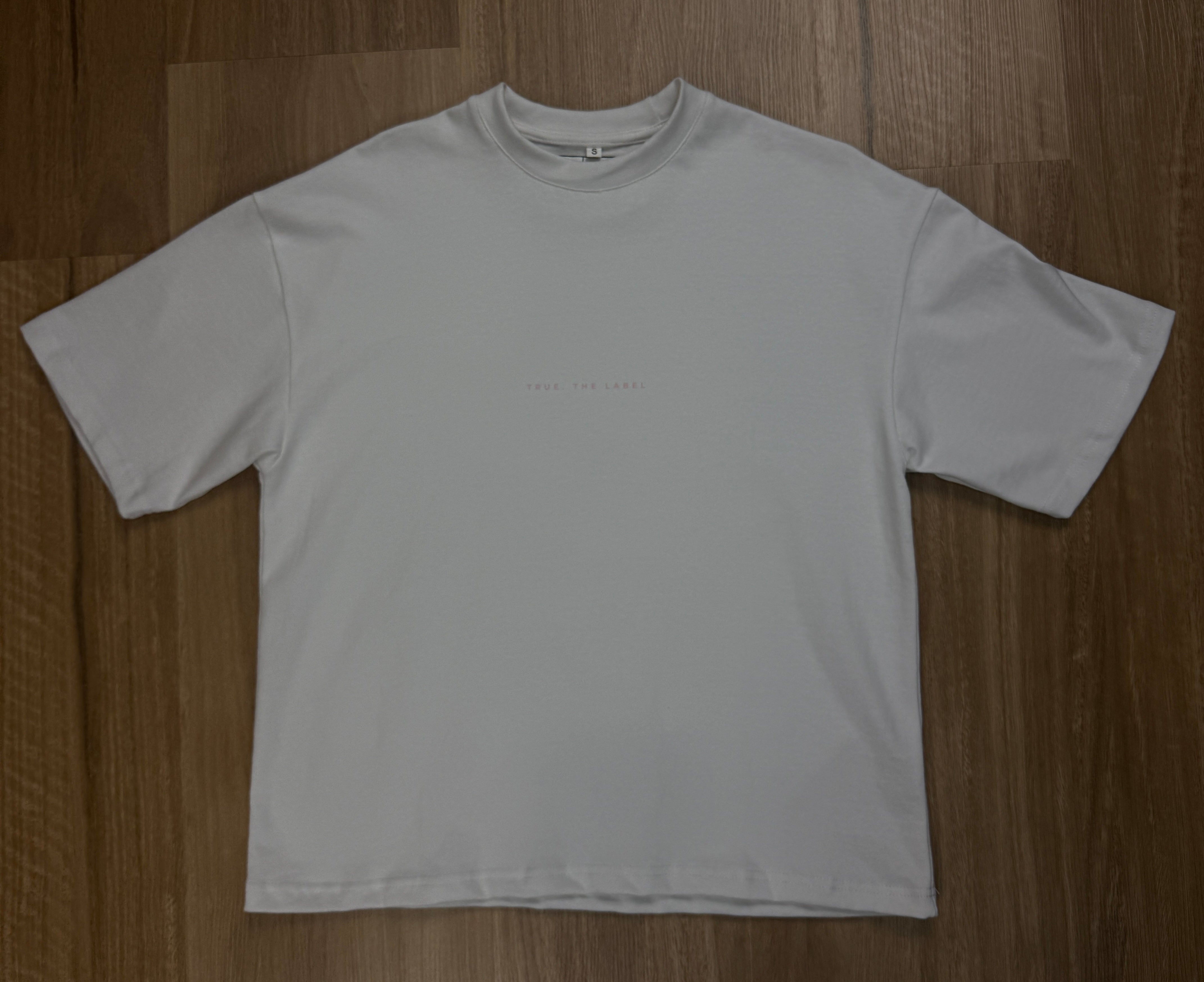 Women's Boxy Fit True. the Label in Baby Pink White Tee